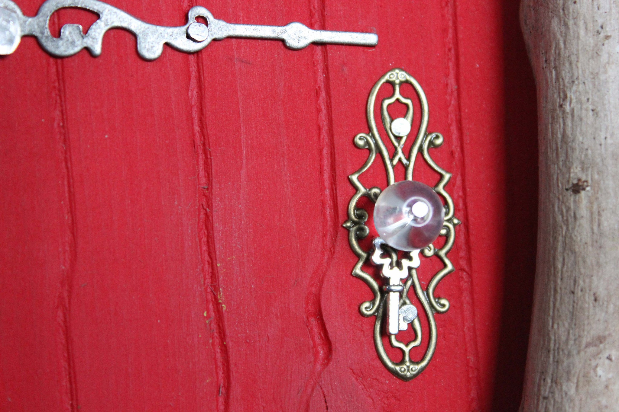 Ladybug red fairy door, doorknob