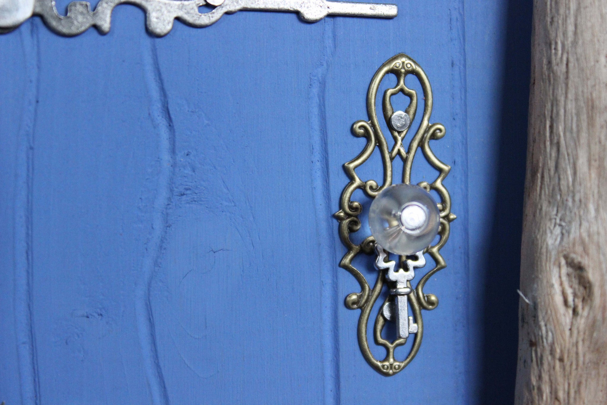 blue fairy door, doorknob